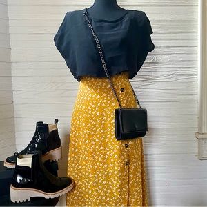 Black 100% Silk Oversized Boxy Crop Top